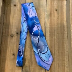 J. GARCIA Blue/Purple 100% Silk “Another Butterfly” Collection 55 Y2K